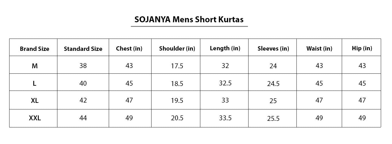 SOJANYA (Since 1958 Men's Cream Cotton Linen Short Kurta, Size: XXL