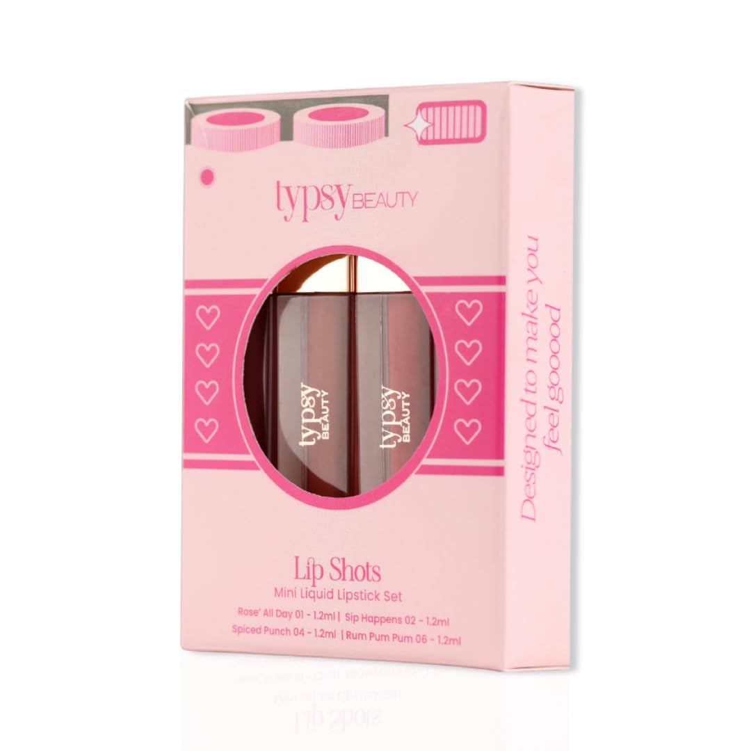 Typsy Beauty Liquid Lipstick Set of 3 | 12 Hr Stay Creamy Matte Formula | On and Off's Best shades | Smudge & Transfer Proof | Vegan | 4 shades | 4 ML