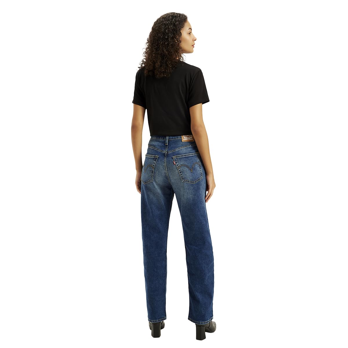 Levi's Women's Straight Mid Rise Jeans (A7713-0005_Blue, 32