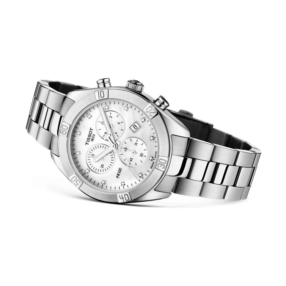 Tissot PR 100 Mother of Pearl Chronograph Women's Watch T1019171111600