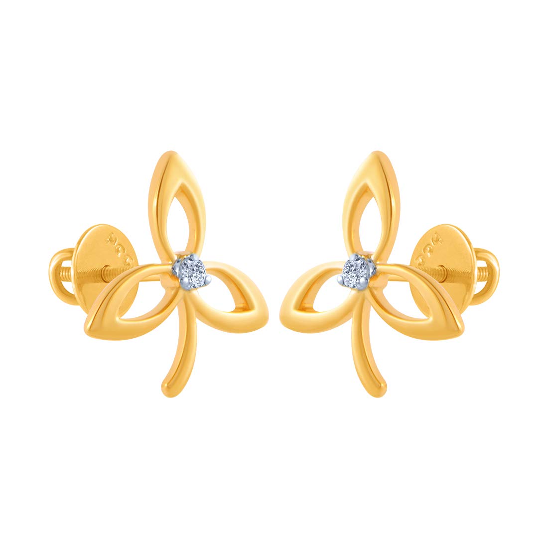 P.C. Chandra Jewellers 18k (750) Yellow Gold and Diamond Stud Earrings for Women