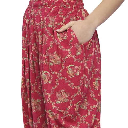 Biba Women Fuchsia Viscose Floral Printed Peplum Kurta Set_34