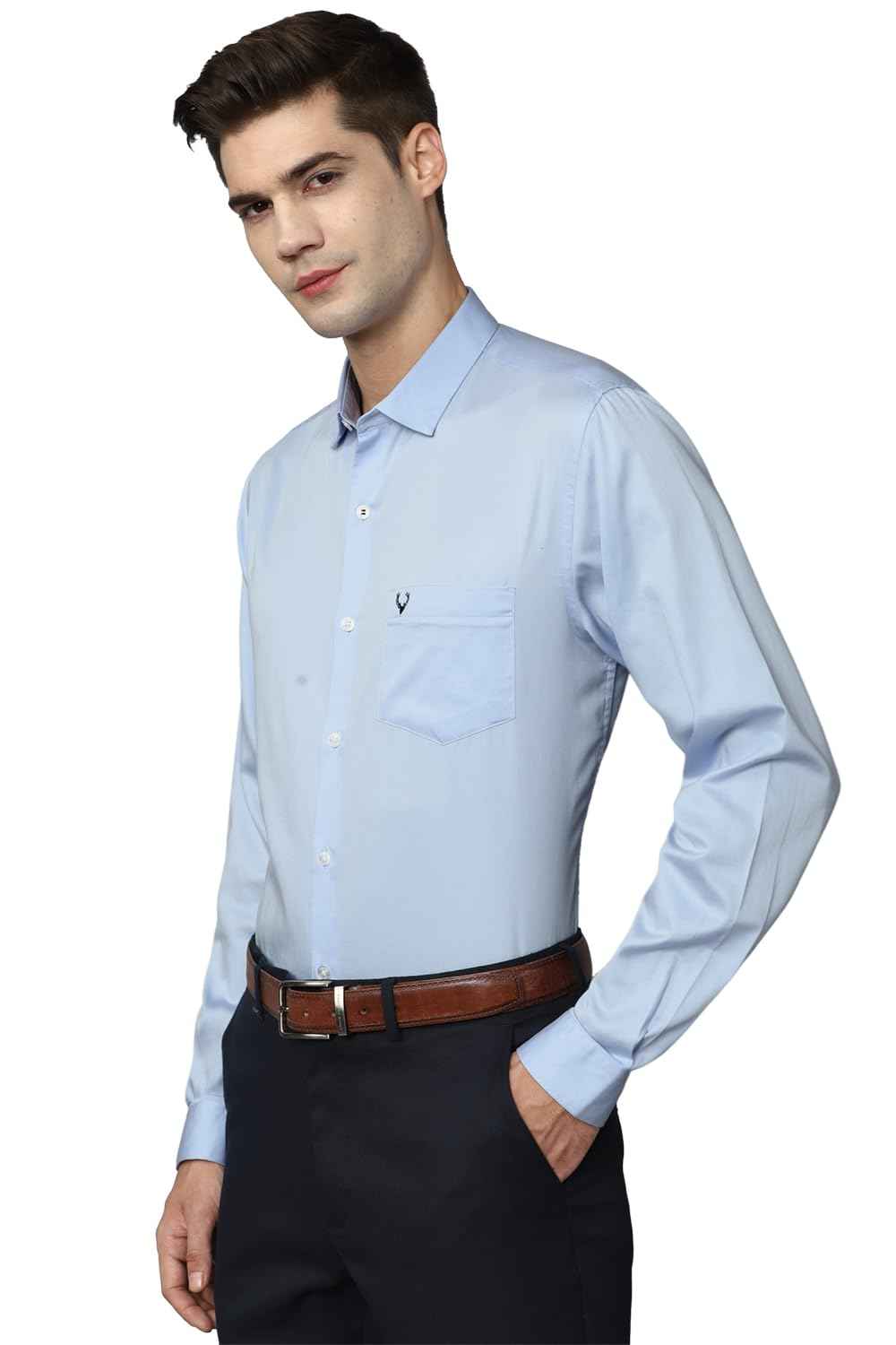 Allen Solly Men's Regular Fit Shirt (ASSFQSPF462075_Light Blue 42)