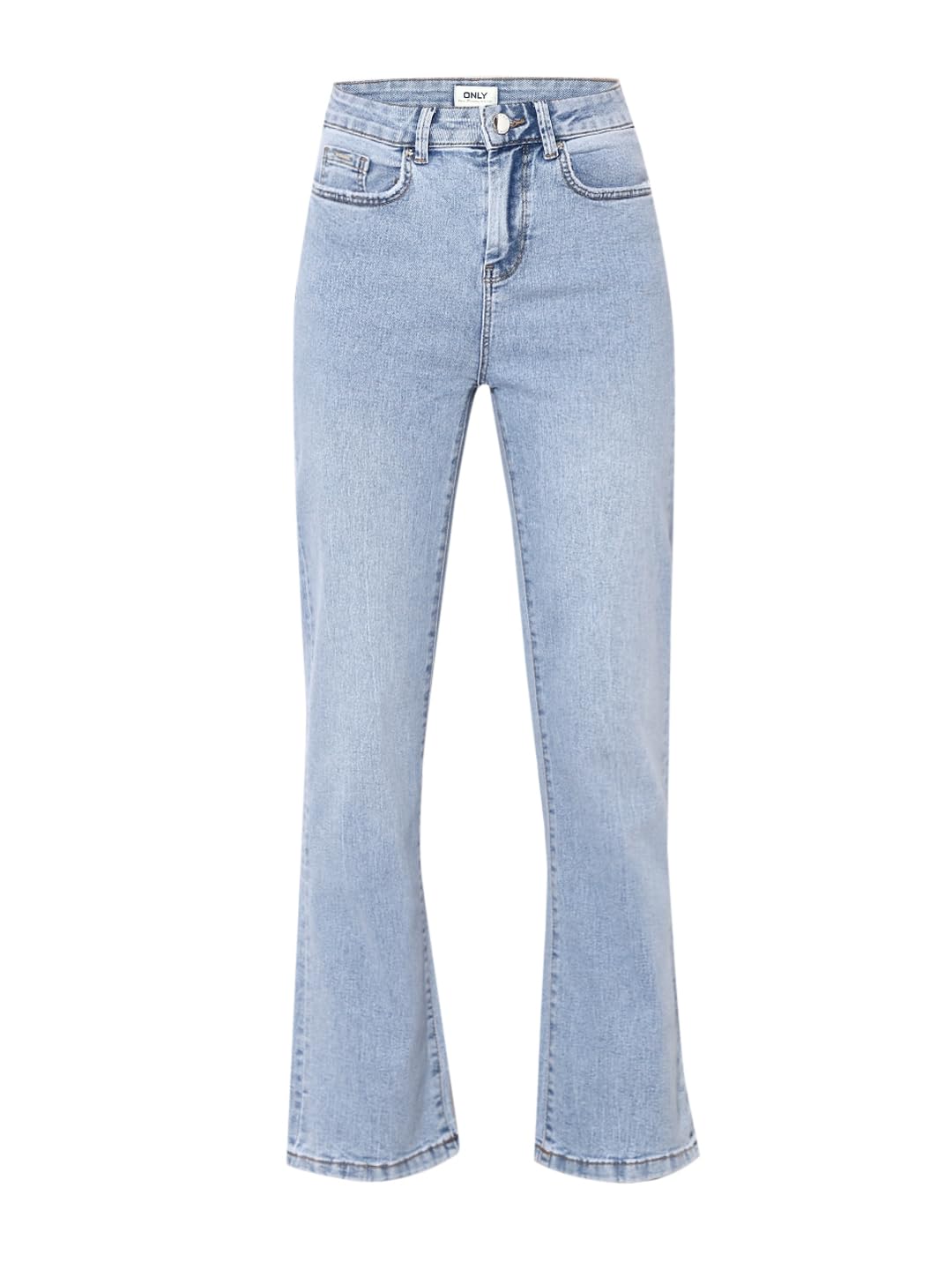 ONLY Women's Flared Mid Rise Blue Denim Jeans