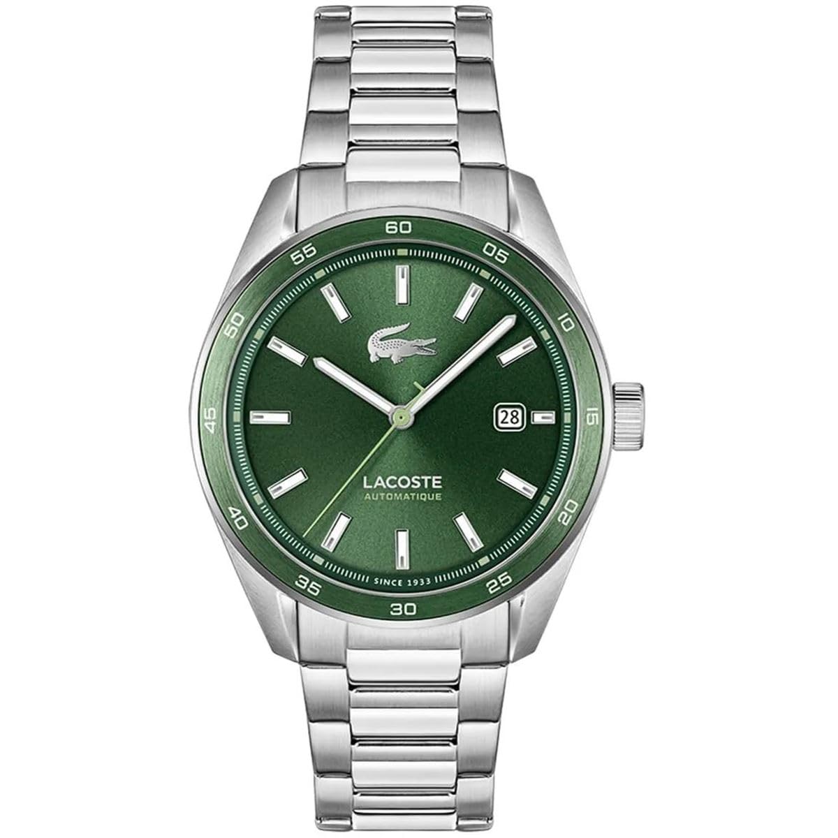 Lacoste Boston China Auto Green Round Dial Men's Watch|Stainless Steel Material|Multi Color Band - 2011376