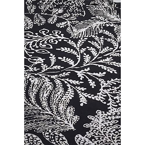 BIBA Women Rayon Printed Mix And Match Kurta with Palazzo Set (2Pc Set2003_Black_38), XL