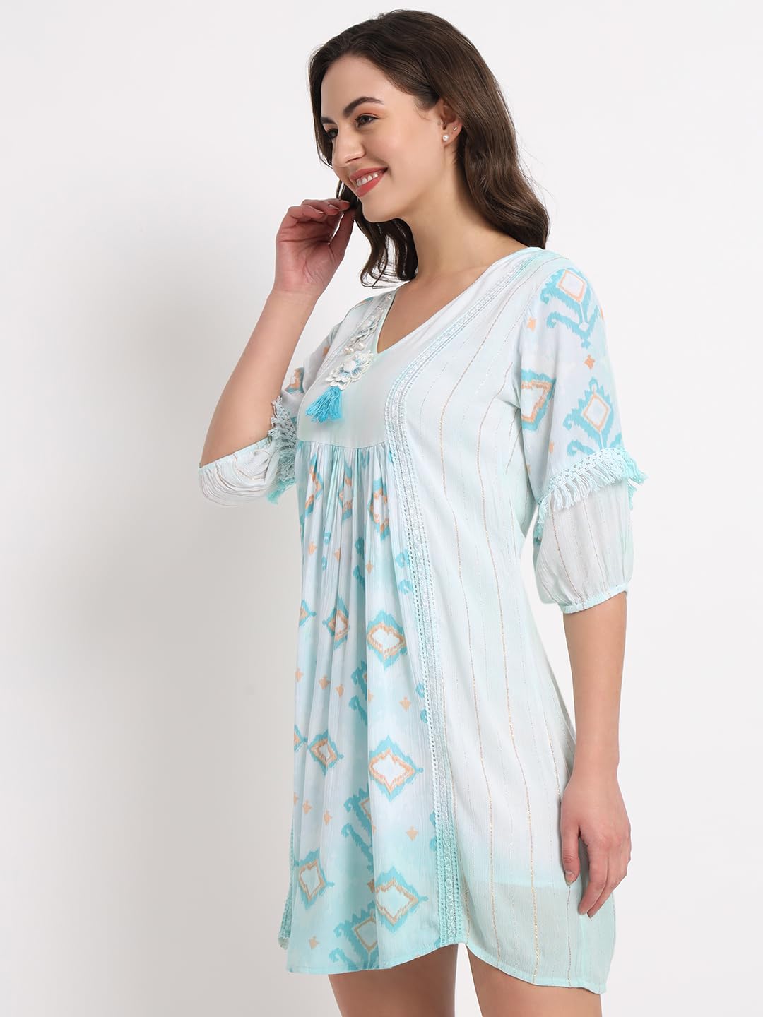 veldress21 Women Dress Short Stylish Beachwear Casual Summer Dress Trendy Collage Regular,Office Collage Wear Multicolor for Girls (S)