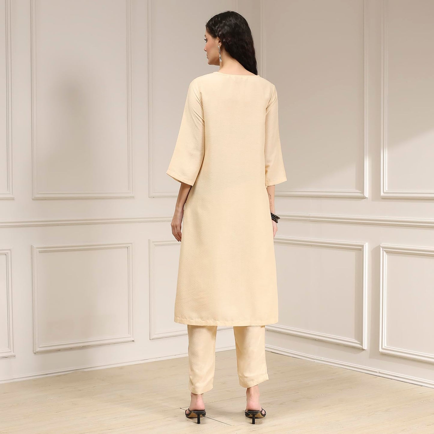 BIBA Women's Polyester Kurta Set