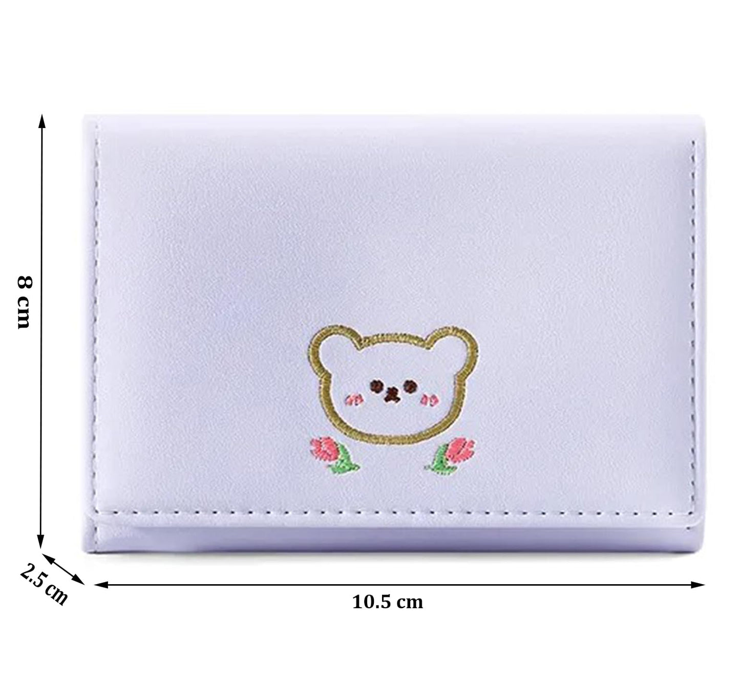 INOVERA (LABEL) Trifold Wallets for Girls, Women - Faux Leather Mini Credit Cards, Cash Holder Wallet - Small Pocket Purse (Purple)