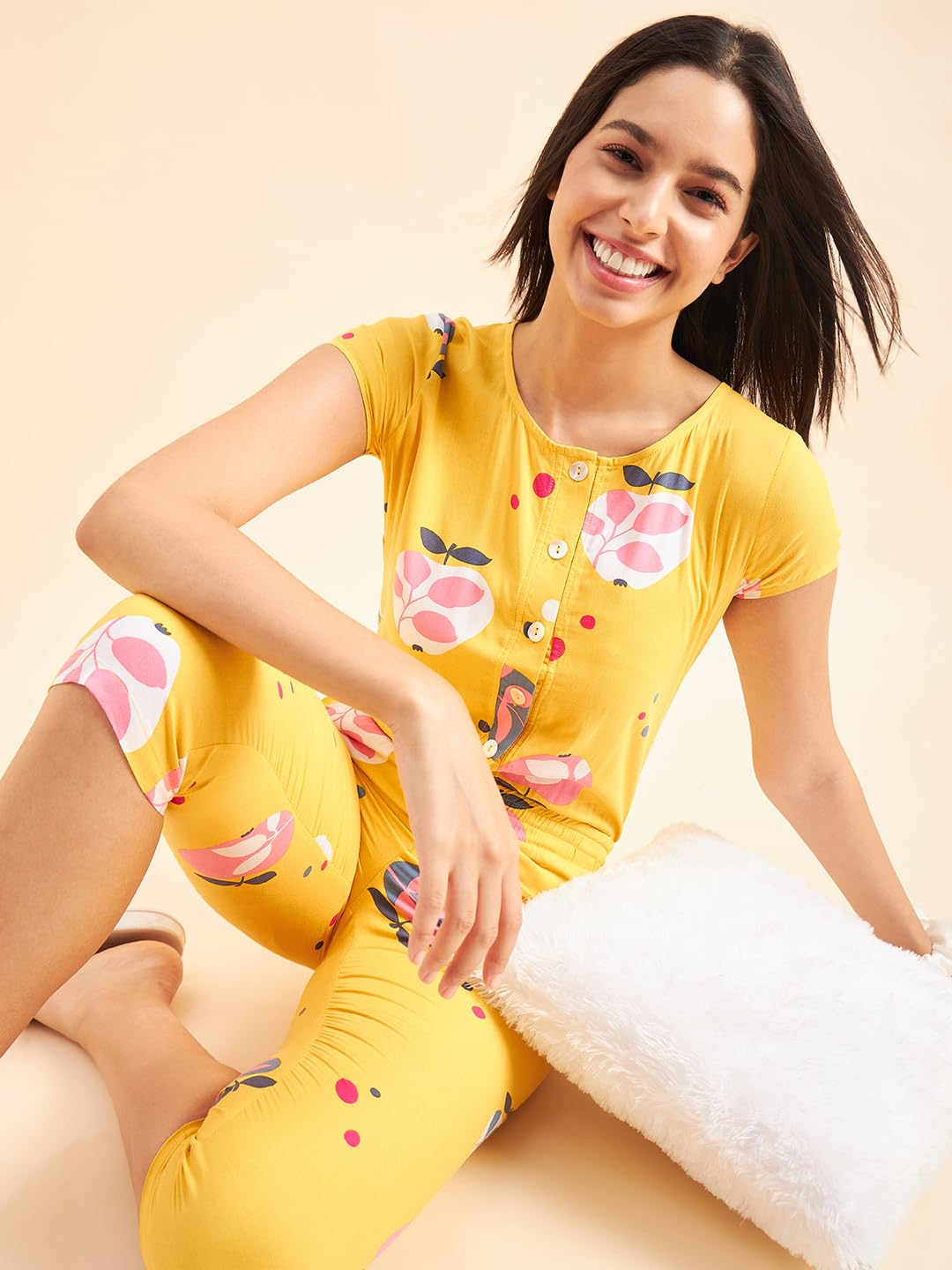 Sweet Dreams Women Printed Half Sleeves Jumpsuit