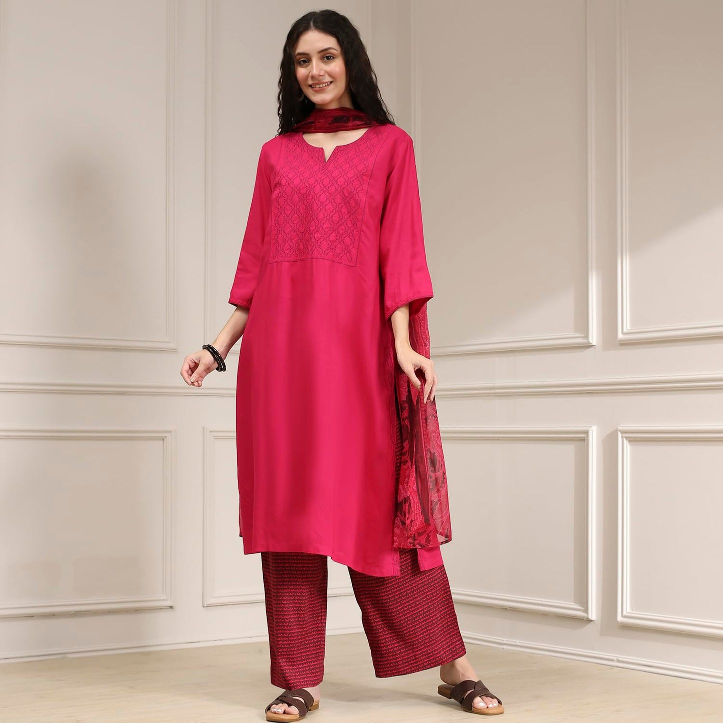 BIBA Women's Rayon Kurta Set
