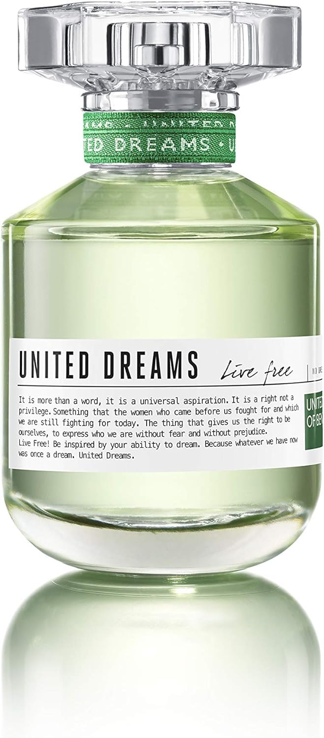United Colors of Benetton Dreams Live Free Eau De Toilette Spray For Women, 80 Ml