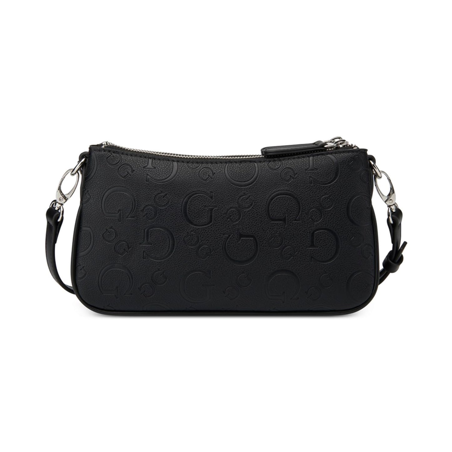 GUESS Women Black Typography Adjustable Detachable Strap Mini Crossbody Bag