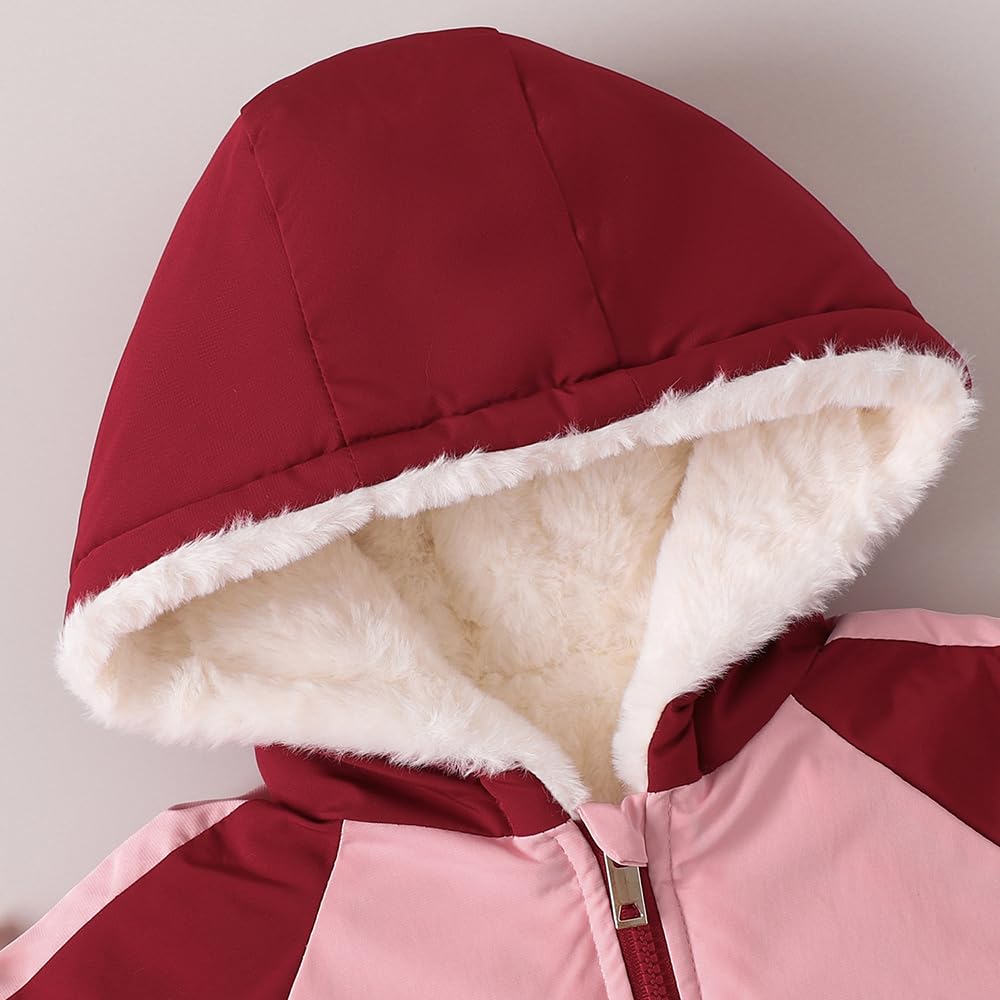 Hopscotch Girls Raglan Sleeves Maroon Colour-Block Bow Applique Jacket (3-4 Years)