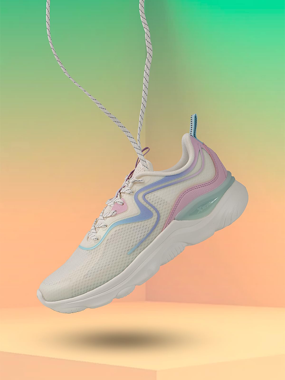 XTEP Canvas White,Ice Peach Running Shoes for Women Euro- 36 - SaumyasStore