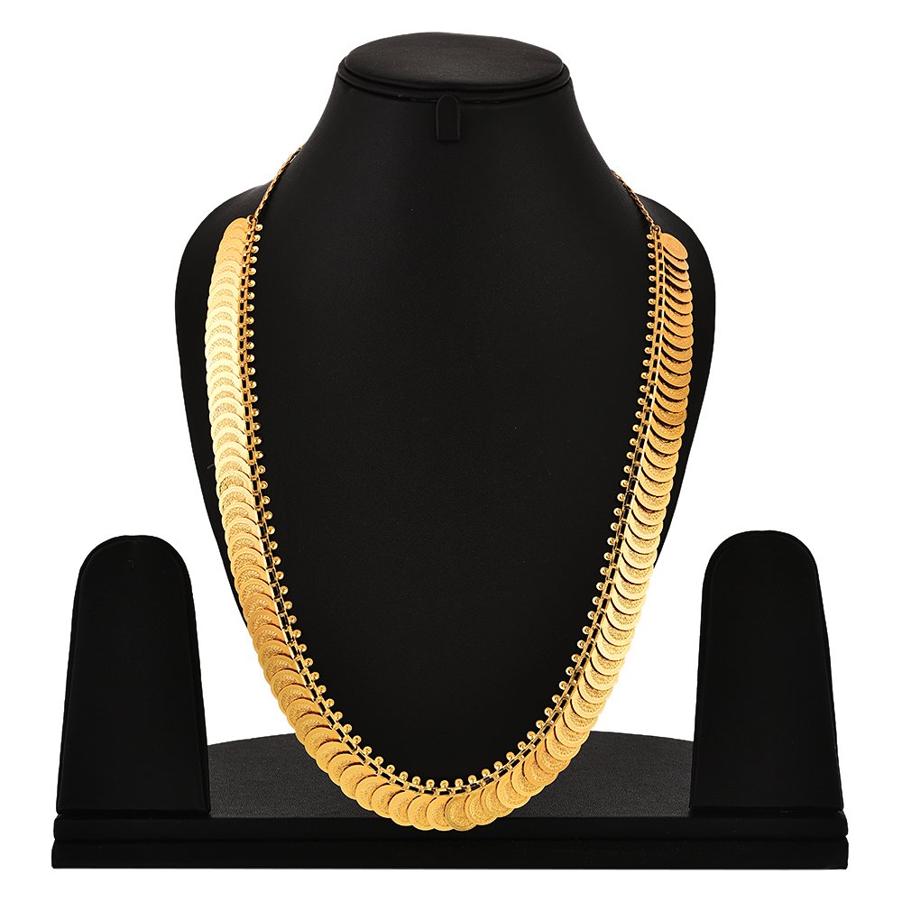 ZENEME Gold Plated and Bangles & Maharani Temple Coin Necklace Set for Women & Girls (Design_01, 2.8 Inches)