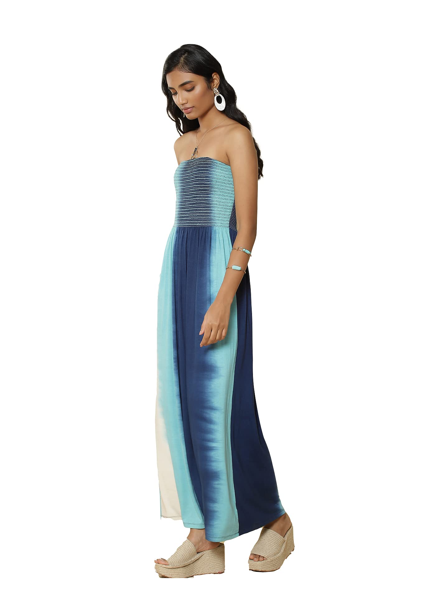 Label RITU KUMAR Off Shoulder Dyed Long Dress