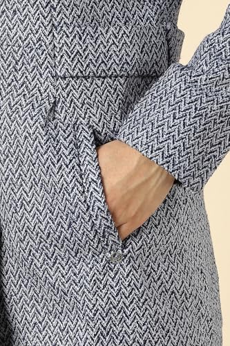 Women Navy Textured Casual Jacket