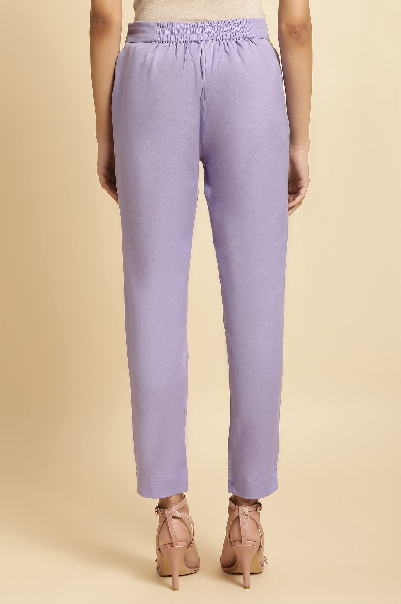 W for Woman Purple Solid Slim Pants_23FEW60151-219363_M_10