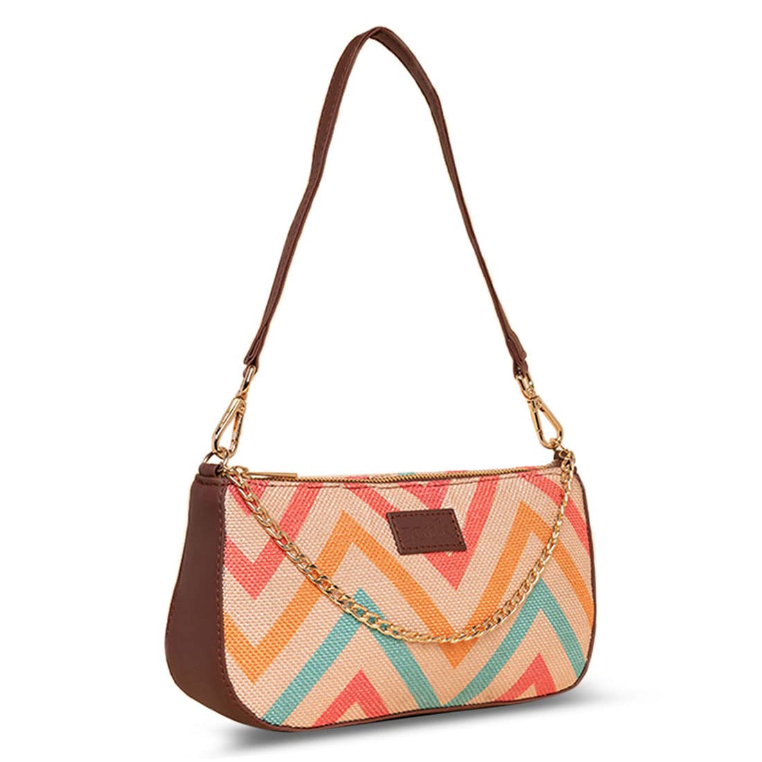 ZOUK Baguette Bag | Crossbody Bags for Women | Women's Handbags | Stylish Sling Bag for Woman | Vegan Leather Evening Bag | Travel & Office Use | Purse and Wallet | WavBeach Print