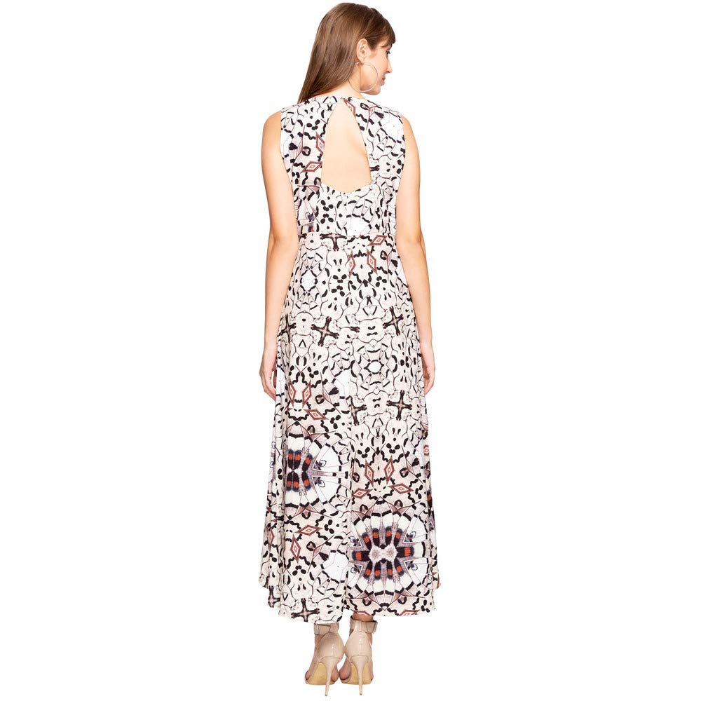 VERO MODA Women's Synthetic a-line Maxi Dress (10223851_Snow White_X-Large)