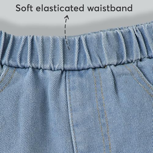 Hopscotch Girls Bow Applique Denim Loose Jeans in Blue Color for Age (3-4 Years)