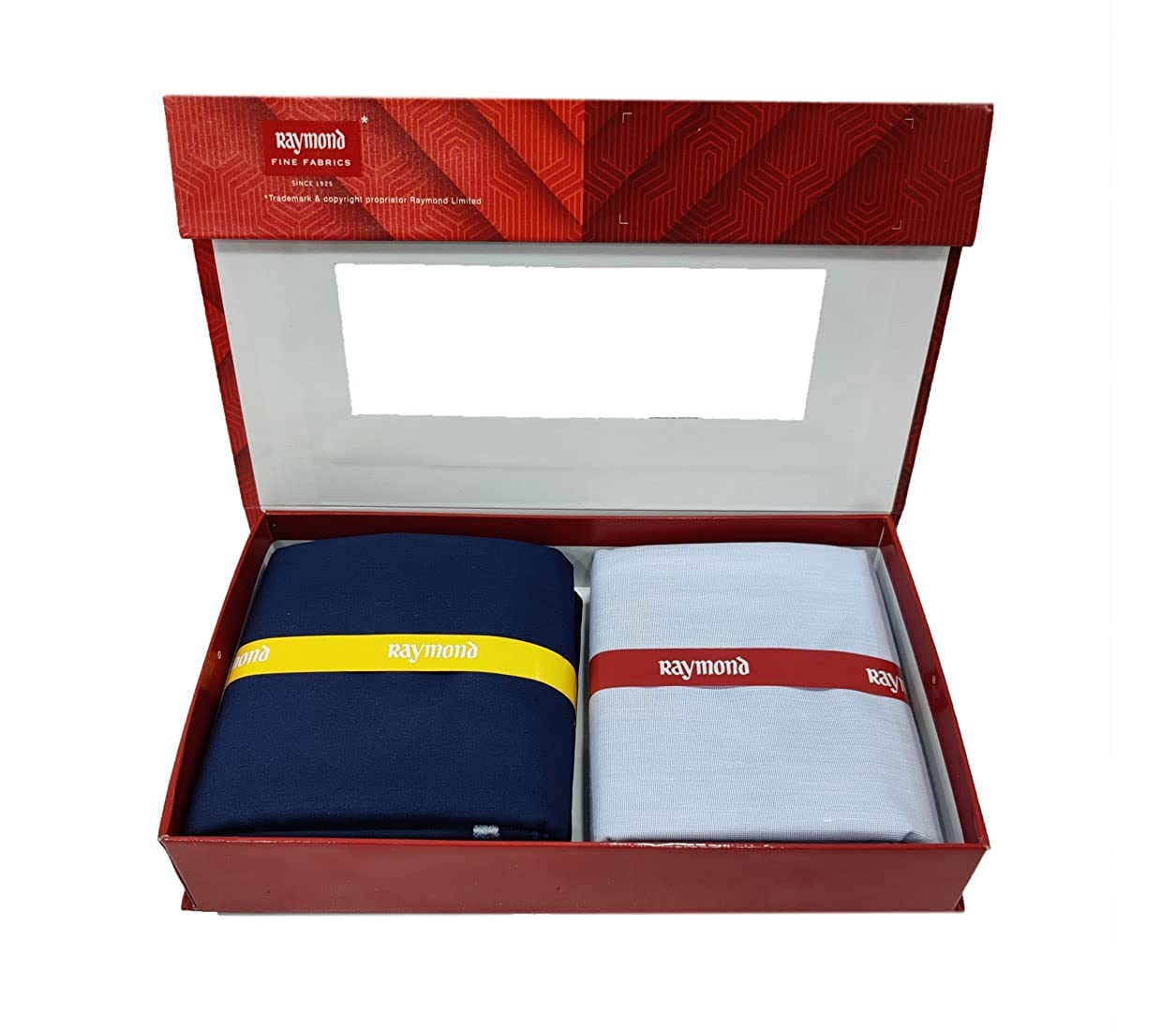 Raymond Trouser Shirt Fabric Combo Box (Grey Shirt - Blue Pant, Unstitched, All Weather Fabric)