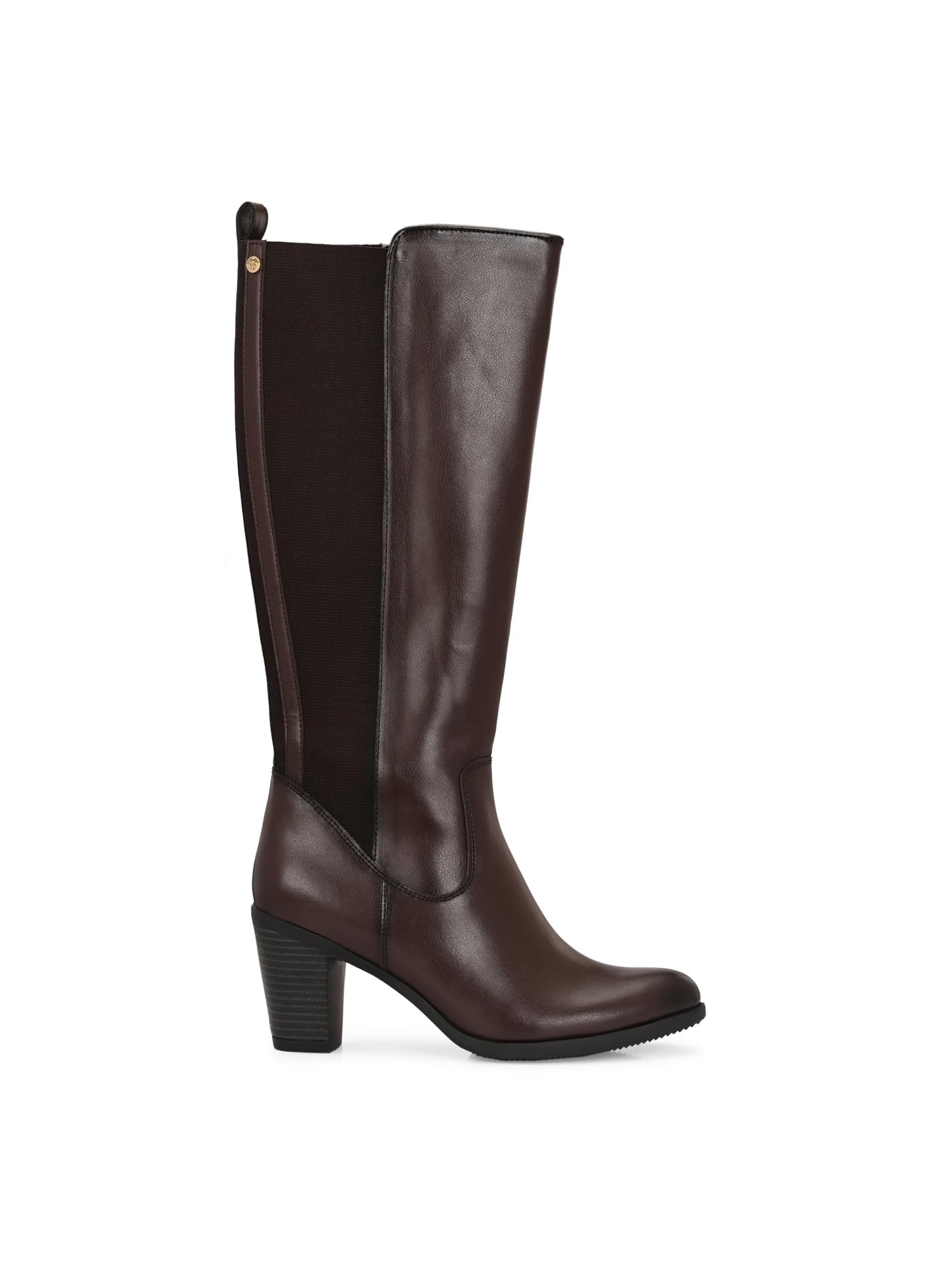 Delize Women brown mid heel knee high western boots 67322-40