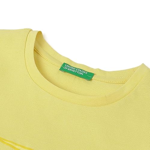 United Colors of Benetton Regular Fit Round Neck Graphic Picnic in Puff T-Shirt