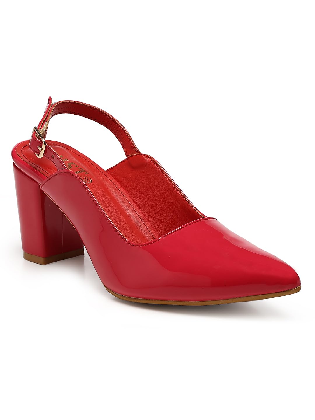 GNIST Classic Pumps Red Block Heels,Size 37EU/4UK