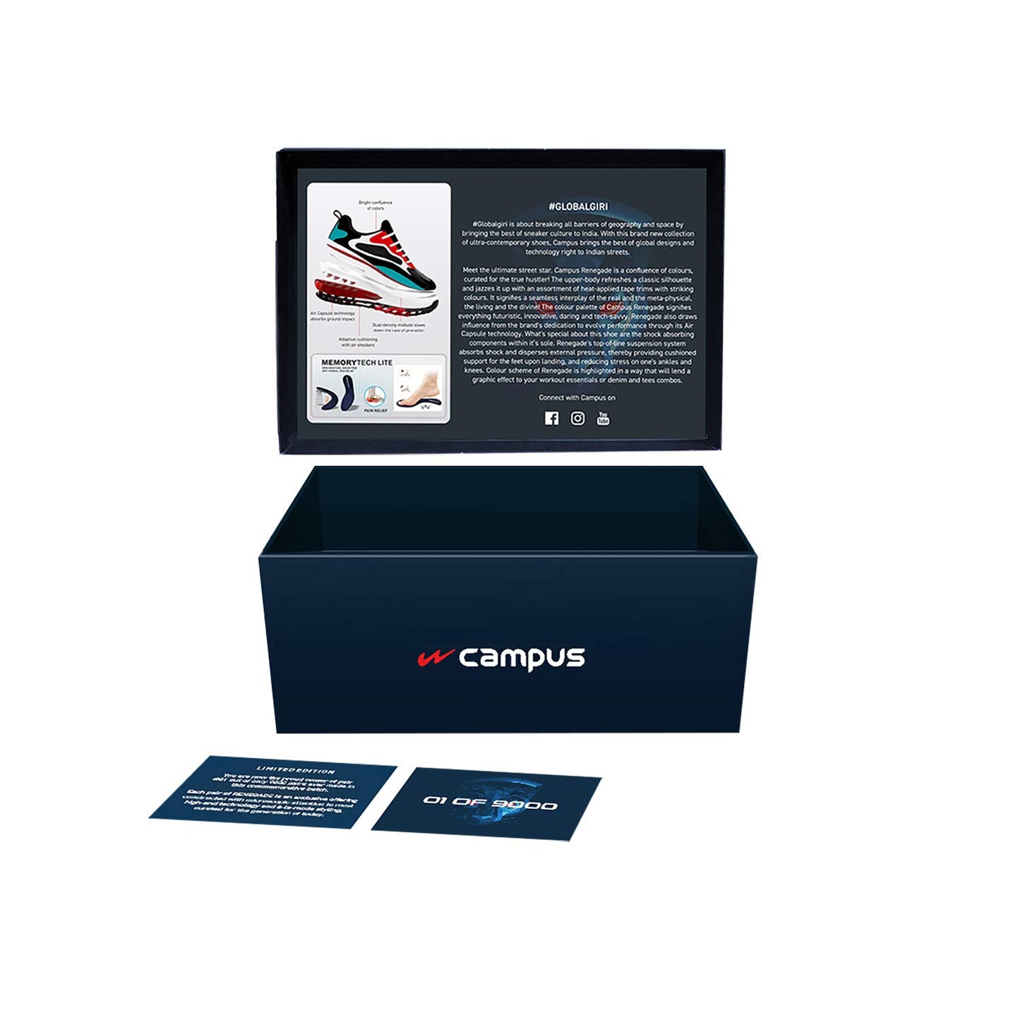 Campus Men's Renegade WHT/RED Training/Gym - 9UK/India 5G-820