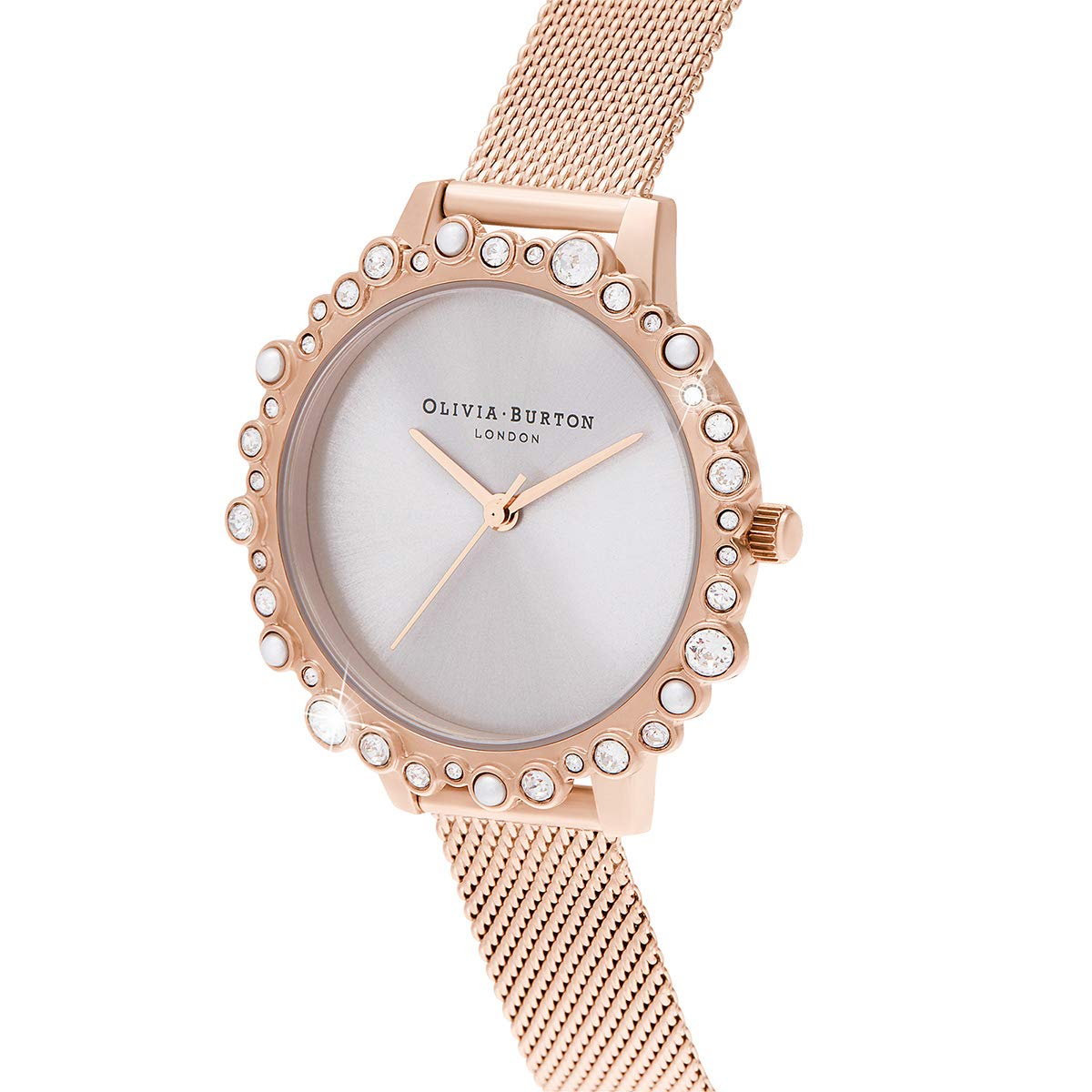 Olivia Burton Under The Sea Qtz Basic Blush Sunray Round Dial Women's Watch|Ionic Plated Pale Rose Gold Steel Material|Gold Color Band - OB16US50