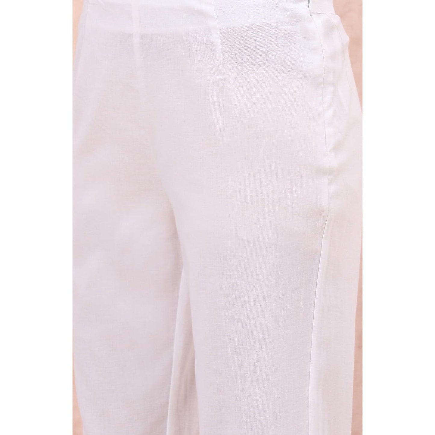 Rangriti Women's Slim Pants (ASSORTED1791WHT_Pearl White