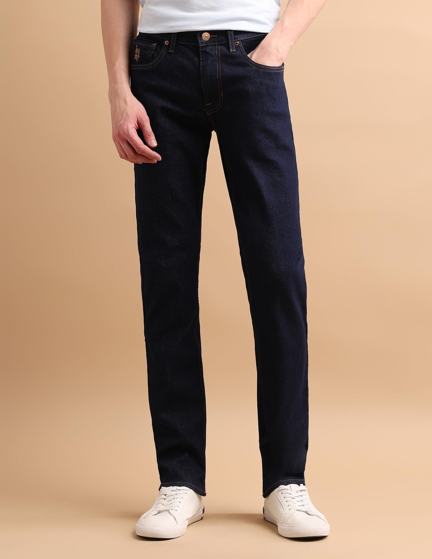U.S. POLO ASSN. Men's Slim Mid Rise Jeans (UDJENO1281 Blue,30
