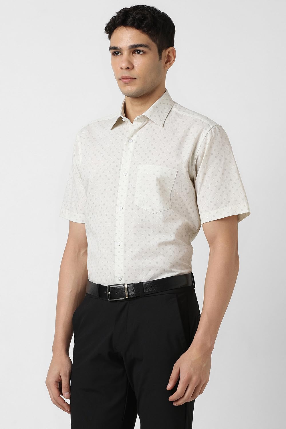 Van Heusen Men's Regular Fit Shirt (VHSHFCUB656276_Beige