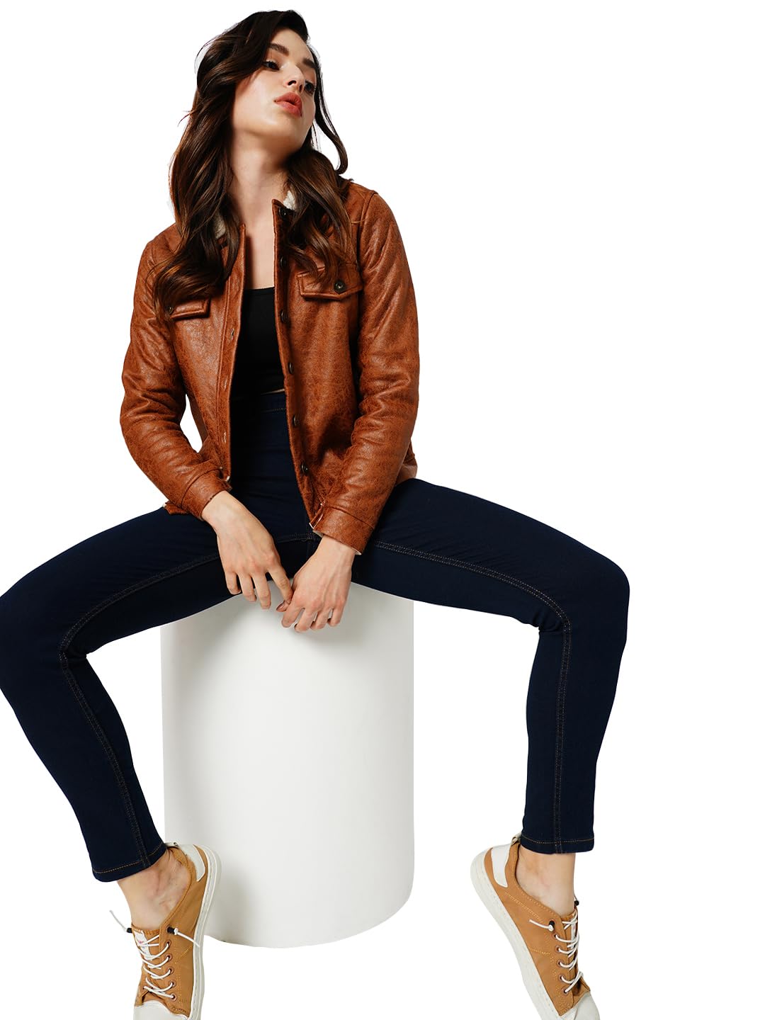 ONLY Women Solid Cotton Blend Skinny Fit High Rise Stretchable Dark Blue Jeggings