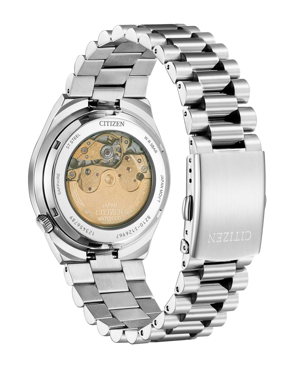 Citizen Stainless Steel Analog Green Dial Men Watch-Nj0150-81X, Silver Band