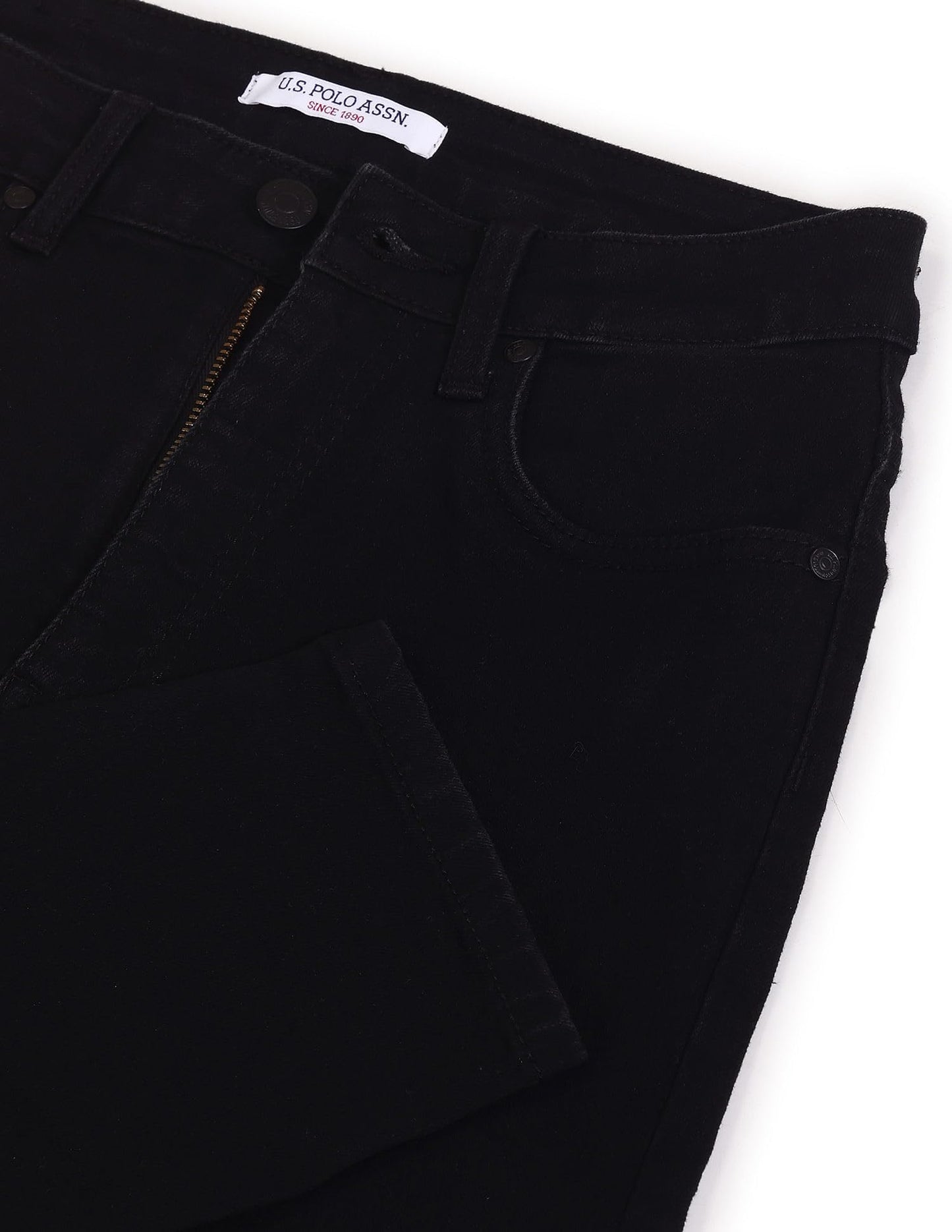 U.S. POLO ASSN. Women's High Rise Slim Fit Jeans (UWSS23JN024_Black_32)