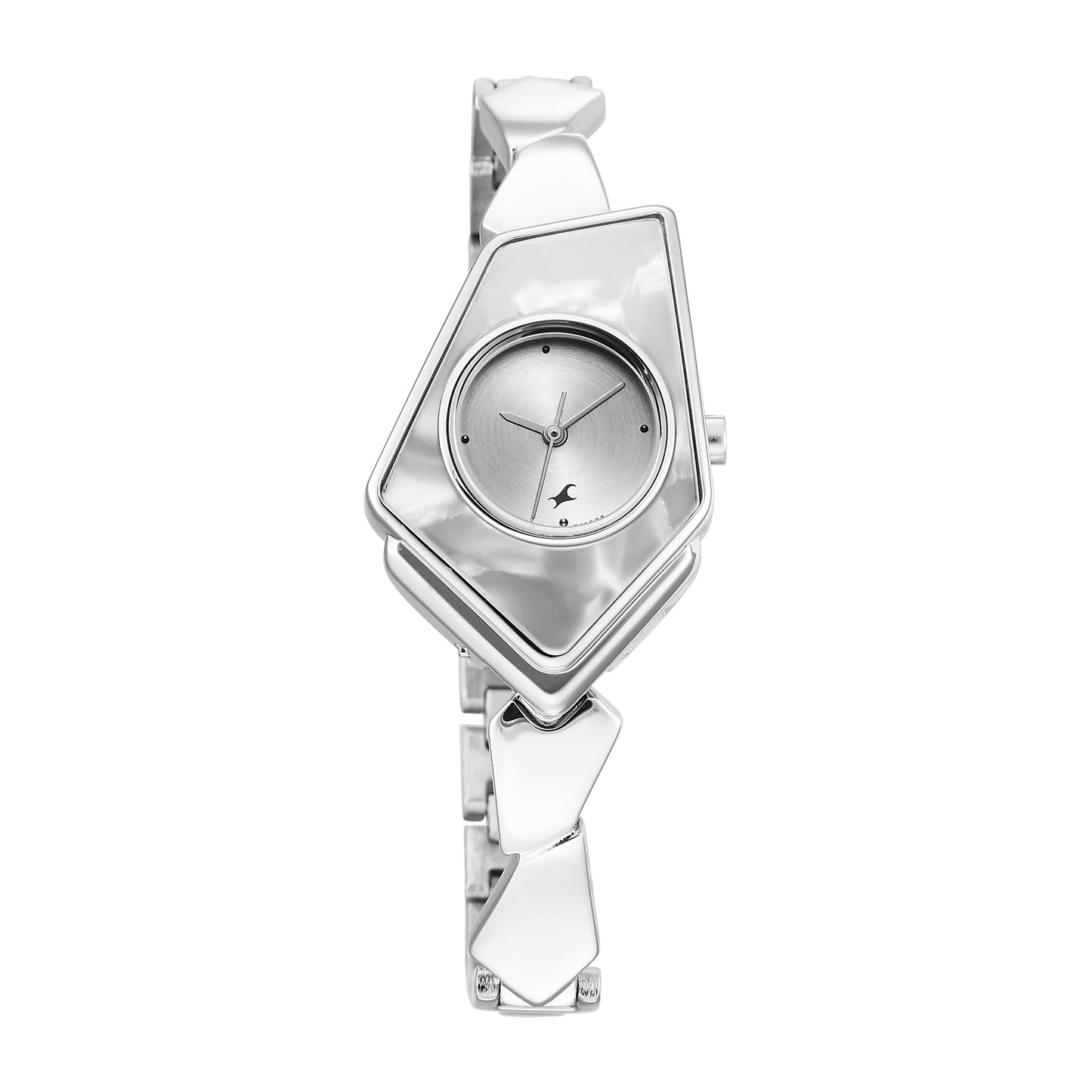 Fastrack Younique Quartz Analog Silver Dial Metal Strap Watch for Girls-NS6279SM01