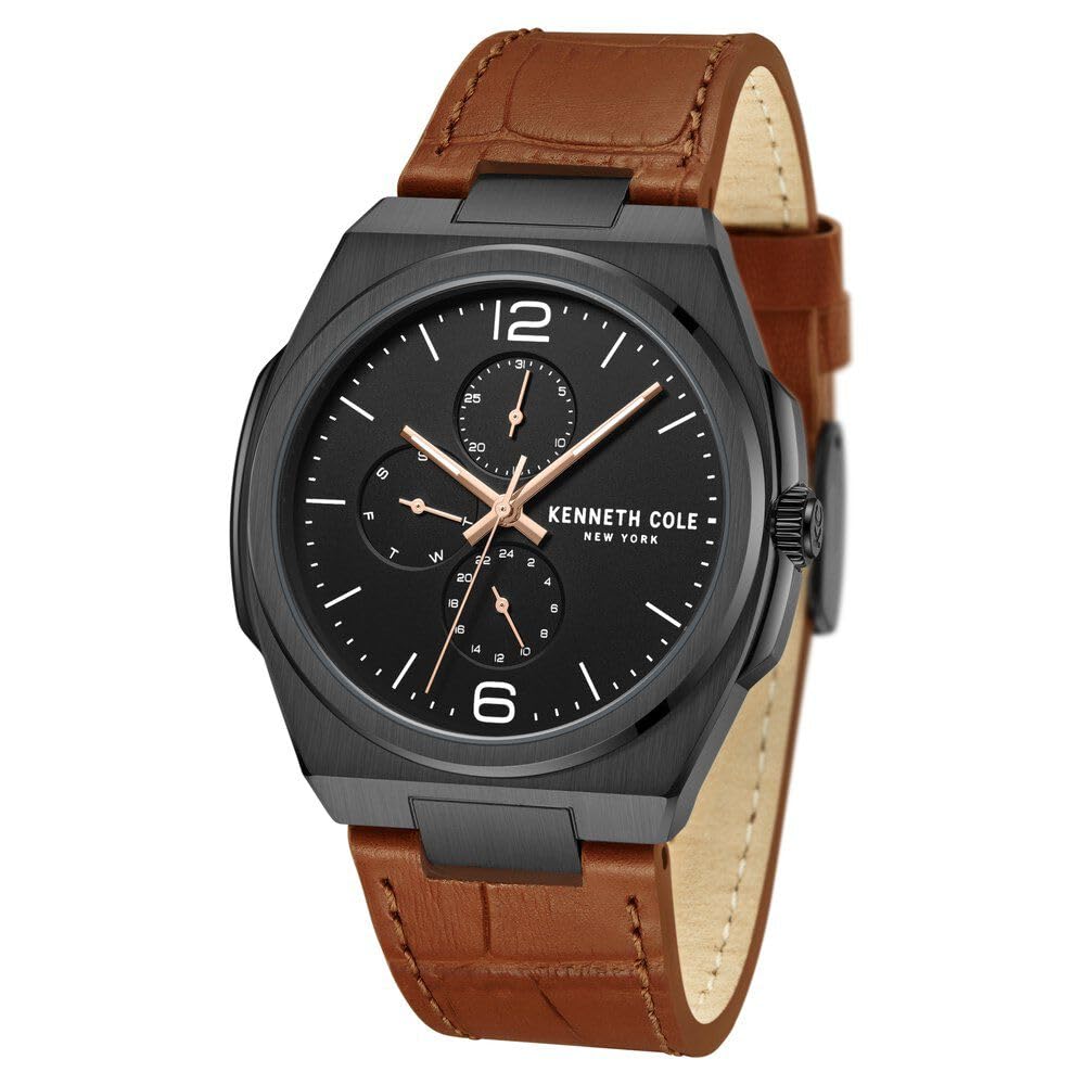 Kenneth Cole Quartz Multifunction Black Dial Watch for Men-KCWGF0016201MN