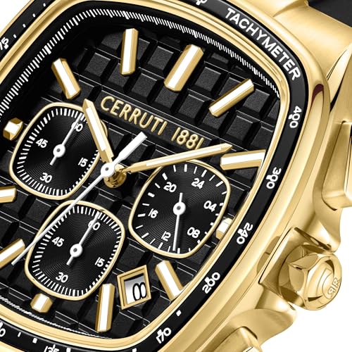 Cerruti 1881 Casale Chronograph, Black - Gold, one size, Strap