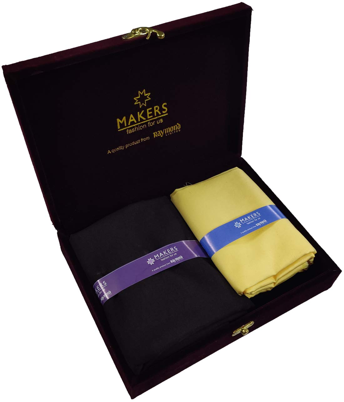 Raymond Fabrics Makers Men's Unstitched Poly Cotton Printed Shirt and Trouser Fabric Set - Gift Pack (Multicolour_Free Size)