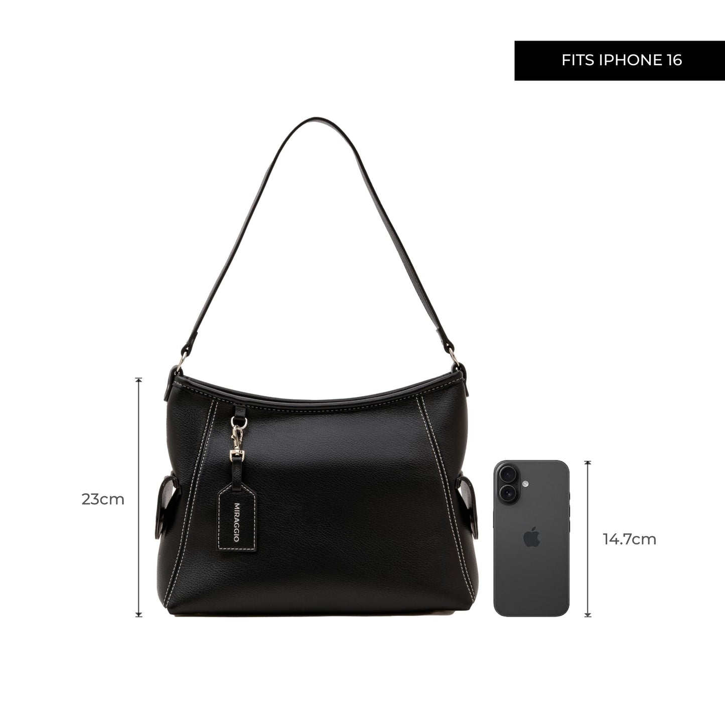 Miraggio Elin Hobo Bag For Women | Shoulder Bag For Women Stylish (Black)