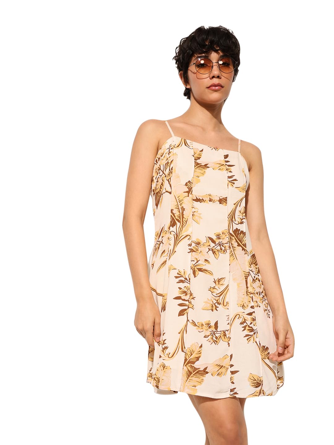 ONLY Women Fit and Flare Multicolor Dress