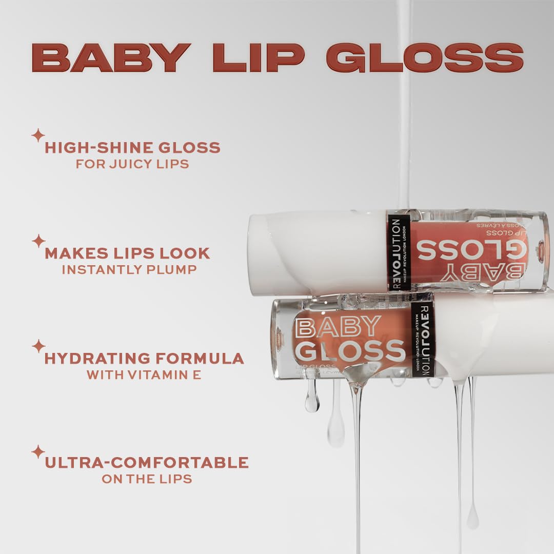 Revolution Relove Baby Gloss – Sweet | Lip Gloss for Shiny, Hydrated Lips | Lightweight, Non-Sticky, Vegan & Cruelty-Free