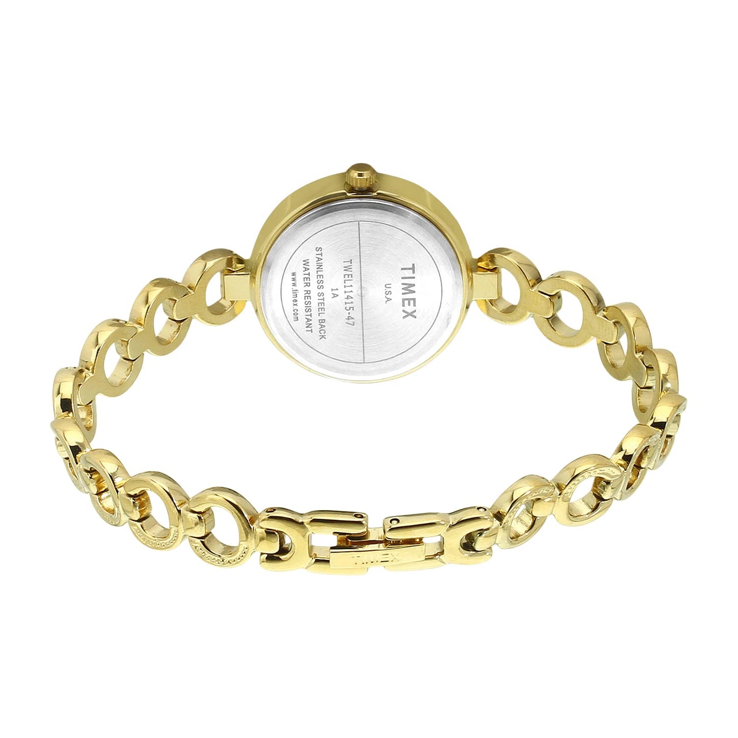 TIMEX Classics Analog Watch for Women with Purple Round Dial & Gold Brass Bracelet Band Water Resistant Women's Wrist Watches - TWEL11415