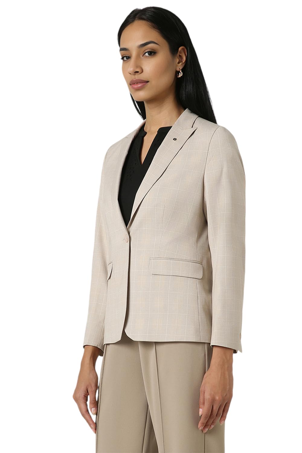 Van Heusen Women's Blazer (VWBZCRGPN47541_Beige