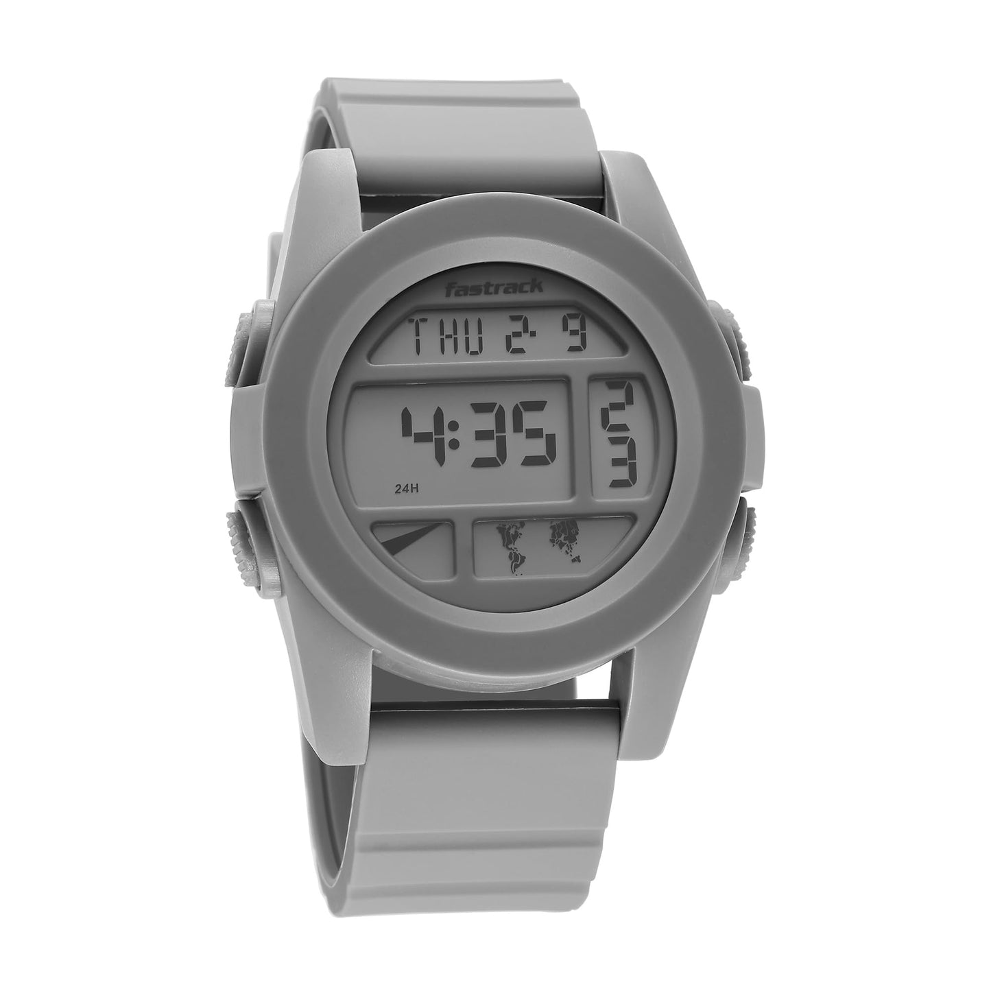 Fastrack StreetStyle Digital Grey Dial Grey Silicone Strap Watch for Guys