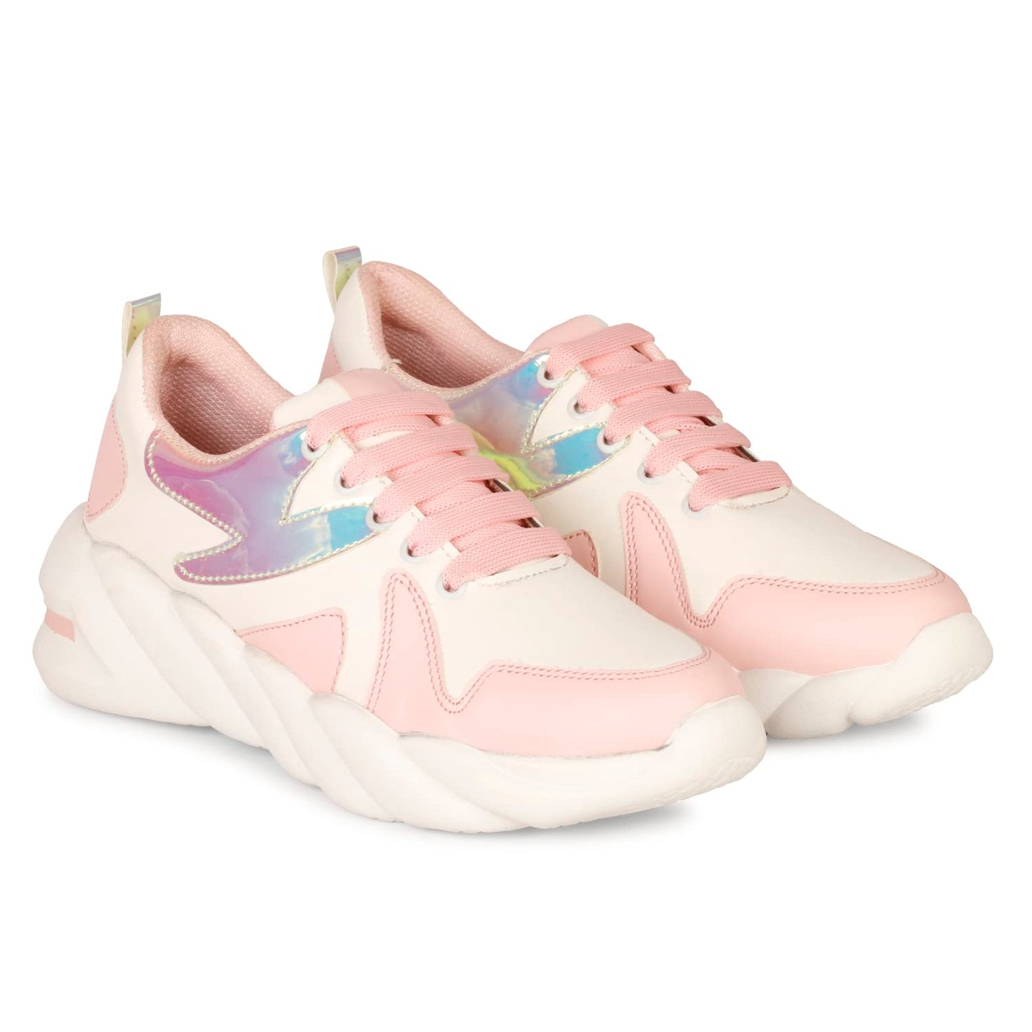 XE Looks 100% Vegan Leather Women's Pink Comfortable Shoes for Daily Walking