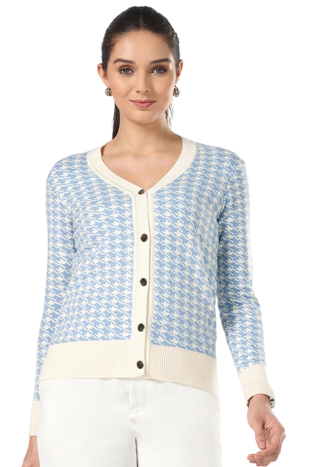 Annabelle by Pantaloons Women's 60% Viscose, 28% Nylon, 12% PBT Classic Cardigan